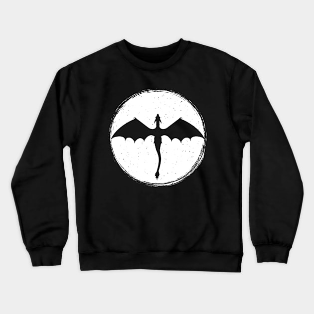 Dragon and the Full Moon Crewneck Sweatshirt by Teeziner